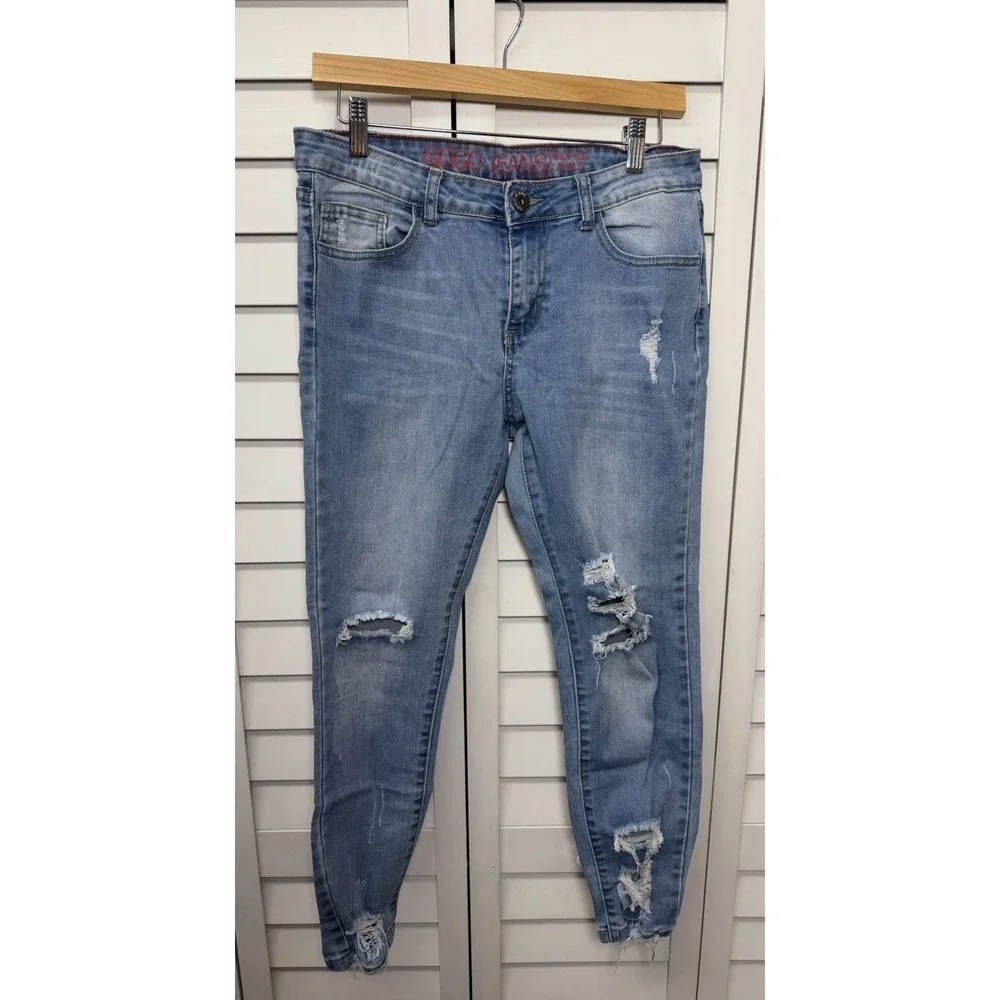 Gogo Jeans Mid Rise Ankle Distressed Stretch Jeans Women's Size 9